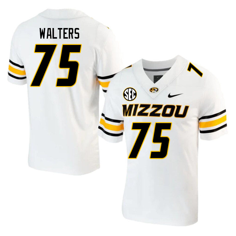 Men #75 Mitchell Walters Missouri Tigers College 2023 Football Stitched Jerseys Sale-White - Click Image to Close
